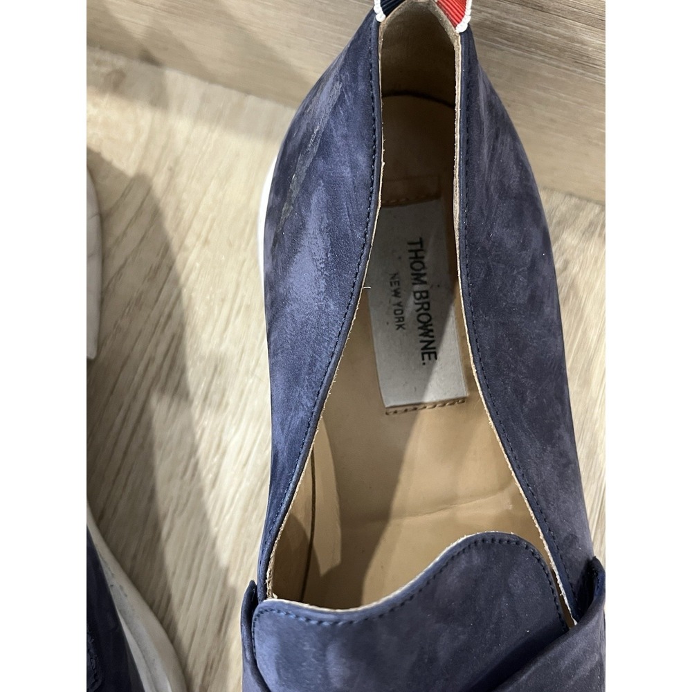 Thom Browne Navy Suede Penny Loafer Sneakers Mens US 10.5 EU 43.5 Italy - Picture 3 of 4